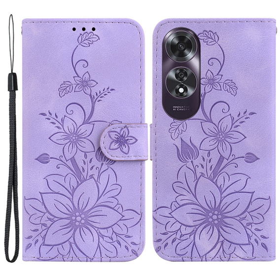 Klopové pouzdro pro Oppo A60, Lily Flower, fialové