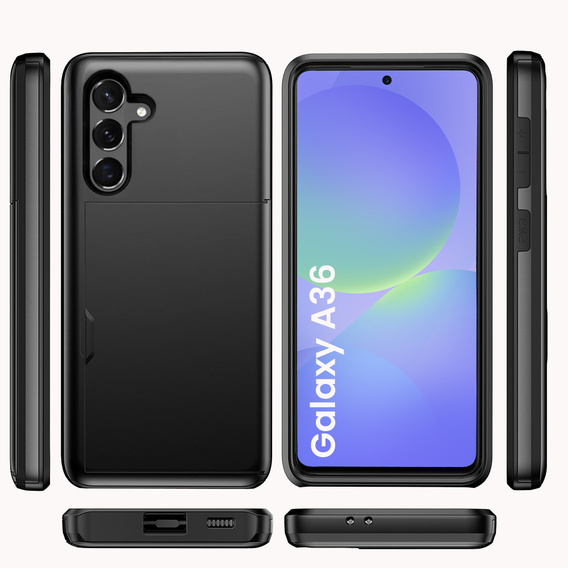Pouzdro pro Samsung Galaxy A36 5G, Sliding Card Holder, černé