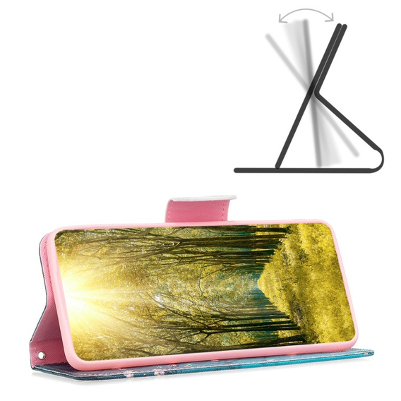 Klopové pouzdro pro Motorola Moto G54 5G, Wallet, sakura, modré