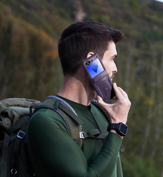 Pancéřové pouzdro pro Samsung Galaxy Z Flip7 FE / Z Flip6, Dexnor Clip Holder, fialové