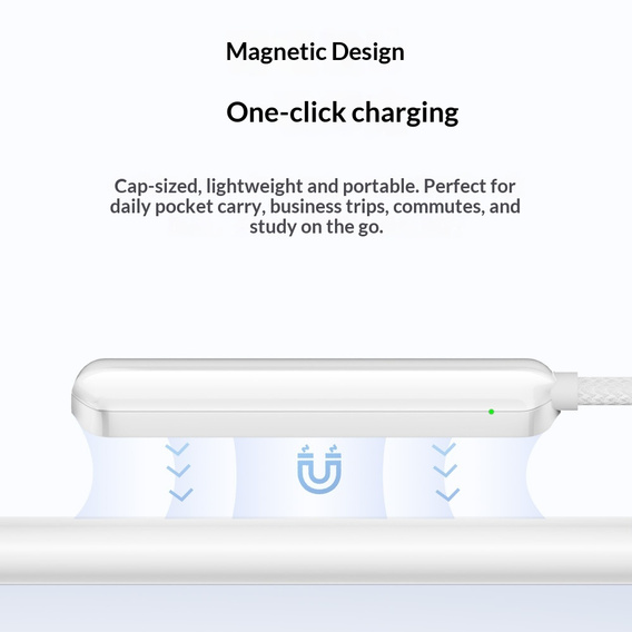 Magnetický kabel pro nabíjení USB-C pro Apple Pencil (2. generace), bílý