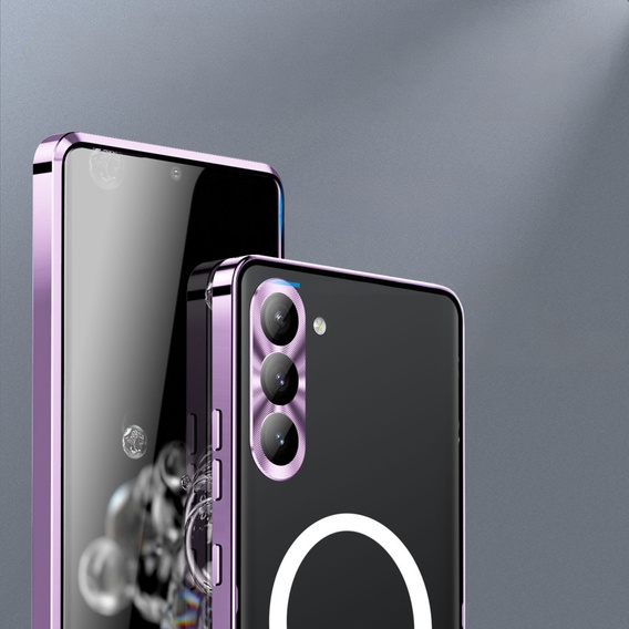 Ochranné pouzdro na fotoaparát pro Samsung Galaxy S24+ Plus, CamShield MagSafe, transparentní / fialové