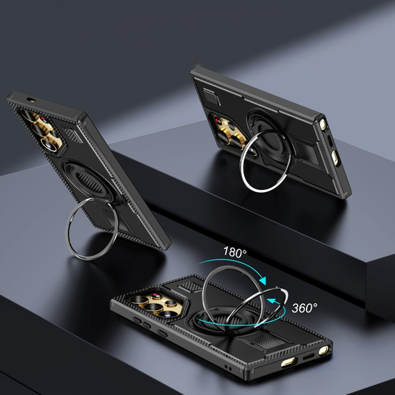 Pouzdro pro Samsung Galaxy S25 Ultra, Kickstand Ring, černé