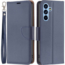 Klopové pouzdro pro Samsung Galaxy A54 5G, Wallet Litchi Magnet, námořnicky modré