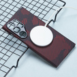 Pouzdro pro Samsung Galaxy S24 Ultra, Aramid Fiber MagSafe, červené