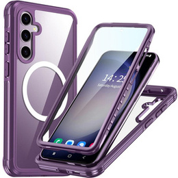 Pouzdro pro Samsung Galaxy S23 FE, Shockproof, s fólií na displej, pro MagSafe, fialové