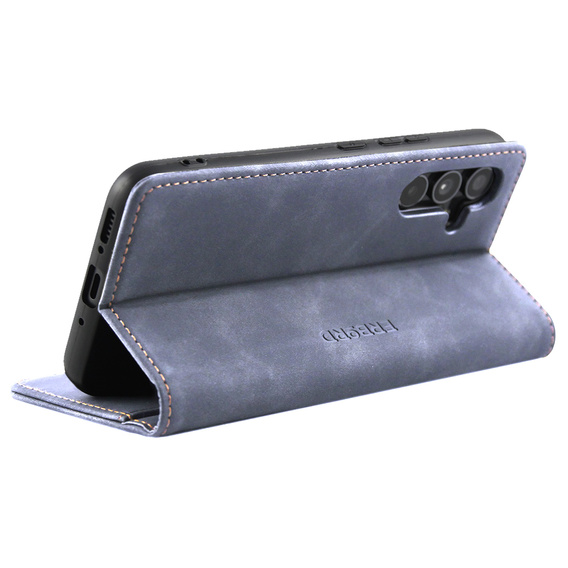 Pouzdro pro Samsung Galaxy A54, ERBORD Vintage peněženka s klopou, šedé