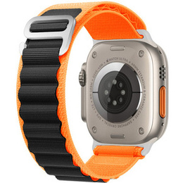 Nylonový řemínek pro Apple Watch 1/2/3/4/5/6/7/8/SE/ULTRA 42/44/45/49 mm, oranžový / černý