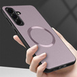 Pouzdro pro Samsung Galaxy A56 5G, Leather Hybrid MagSafe, fialové