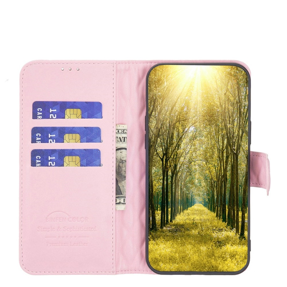 Klopové pouzdro pro OnePlus 12 5G, Wallet, BINFEN COLOR, růžové