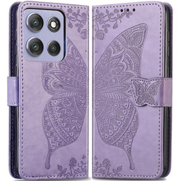 Klopové pouzdro pro Motorola Moto G86 Power 5G, Butterfly, fialové