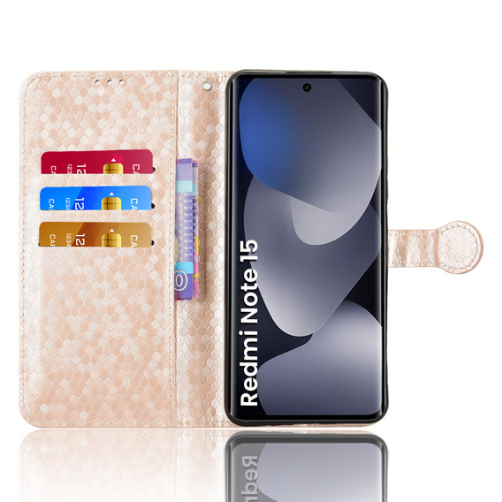 Pouzdro s klopou Wallet Rhombus pro Xiaomi Redmi Note 15 5G / Poco M8 5G