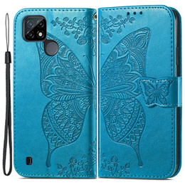 Klopové pouzdro pro Realme C21, Butterfly, modré