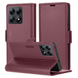 Pouzdro pro Xiaomi 14T Pro, ERBORD Glossy Litchi, flipová peněženka, červené