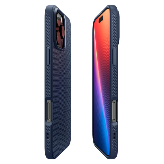 Pouzdro Spigen pro iPhone 16 Pro, Liquid Air, námořnicky modré + 9H tvrzené sklo