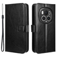Klopové pouzdro pro Honor Magic 6 Pro 5G, Crazy Horse Wallet, černé