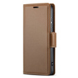Pouzdro pro Xiaomi Redmi Note 13 Pro 5G, ERBORD Glossy Litchi, flipová peněženka, hnědé