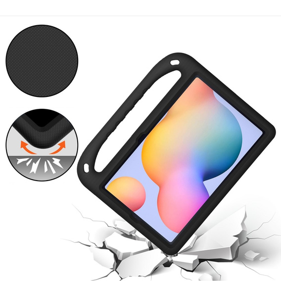 Dětské pouzdro pro Samsung Galaxy Tab S6 Lite 2022 / 2020, dětské pouzdro s rukojetí, černé