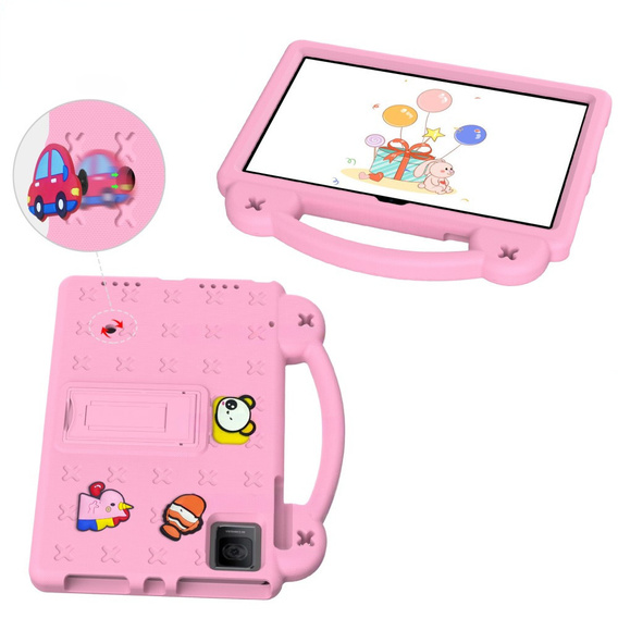 Dětské pouzdro pro T Tablet 5G, Cute Patterns, se stojánkem, růžové