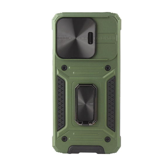 Pancéřové pouzdro pro Xiaomi Redmi Note 13 Pro 5G, CamShield Slide, zelené + tvrzené sklo 9H