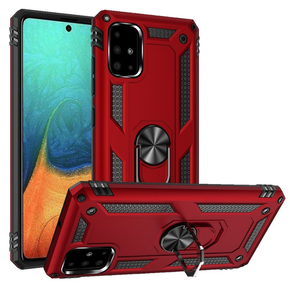 Pancéřové pouzdro pro Samsung Galaxy A51, Nox Case Ring, červené