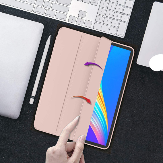 Pouzdro pro iPad Pro 12.9" 2022/2021/2020 (6/5/4 gen.), Smart Pencil, se slotem na stylus, růžové