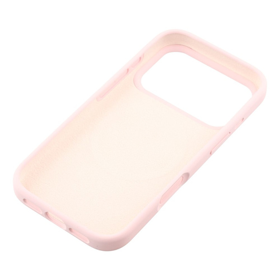 Silikonové pouzdro pro iPhone 17 Pro, pro MagSafe, proti nárazu, růžové