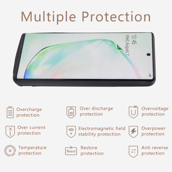 4800mAh bateriové pouzdro pro Samsung Galaxy S22, černé