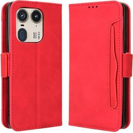 Klopové pouzdro pro Motorola Edge 50 Ultra, Card Slot, červené