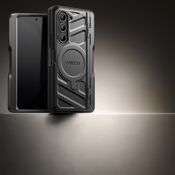 Pancéřové pouzdro pro Samsung Galaxy S24, řada TONGATE MECH s kroužkem, černé