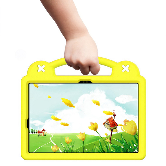 Dětské pouzdro pro Samsung Galaxy Tab S9 FE / S10 FE, Cute Patterns, se stojánkem, žlutý