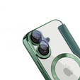 Klopové pouzdro pro iPhone 16, RFID Wallet MagSafe CamShield, zelené
