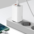 Baseus GaN2 Lite 65 W USB-C + USB-A síťová nabíječka, bílá (EU)