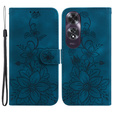 Klopové pouzdro pro Oppo A60, Lily Flower, námořnicky modré