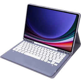 Pouzdro + klávesnice Samsung Galaxy Tab S9+, Leather Pen Slot, fialové