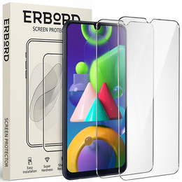 2x tvrzené sklo pro Samsung Galaxy M21, ERBORD 9H Hard Glass na displeji