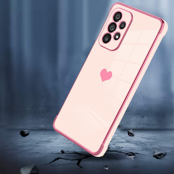 Pouzdro pro Samsung Galaxy A52/A52S, Electro heart, růžové rose gold