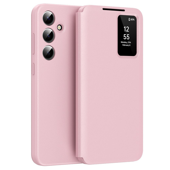 Flipové pouzdro pro Samsung Galaxy A55 5G, Smart View Wallet, růžové