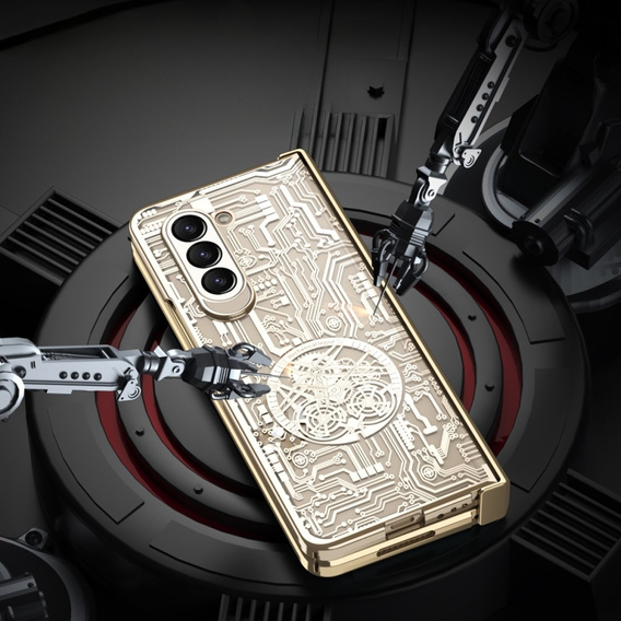Pouzdro pro Samsung Galaxy Z Fold 5 5G, Mechanical Legend, zlaté