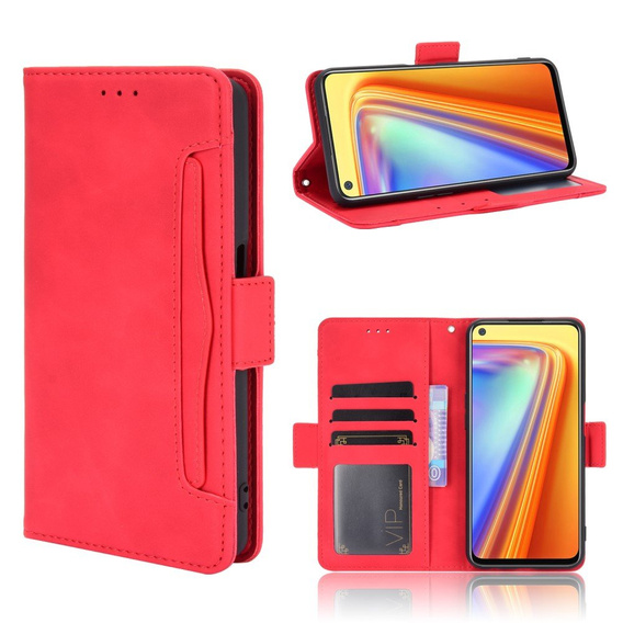 Klopové pouzdro pro Realme 7, Card Slot, červené