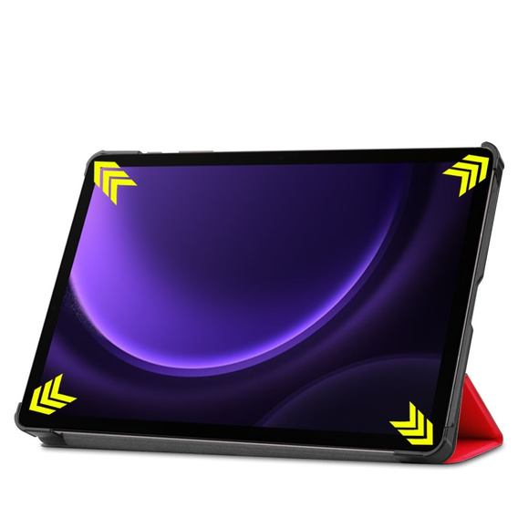 Pouzdro pro Samsung Galaxy Tab S9 FE, trojité, červené