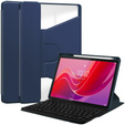 Pouzdro s klávesnicí pro Lenovo Tab M11, Rotary 360° Leather, námořnicky modré