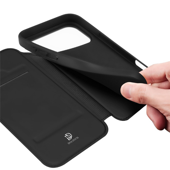 Dux Ducis pouzdro pro iPhone 17 Pro, Skin Pro, s klopou, s přihrádkou na kartu, černé
