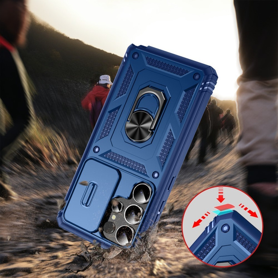 Pouzdro pro Samsung Galaxy S25 Ultra, KickStand Camera Lens, modré