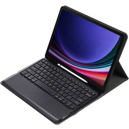 Pouzdro + klávesnice Samsung Galaxy Tab S9+, Leather Pen Slot, černé