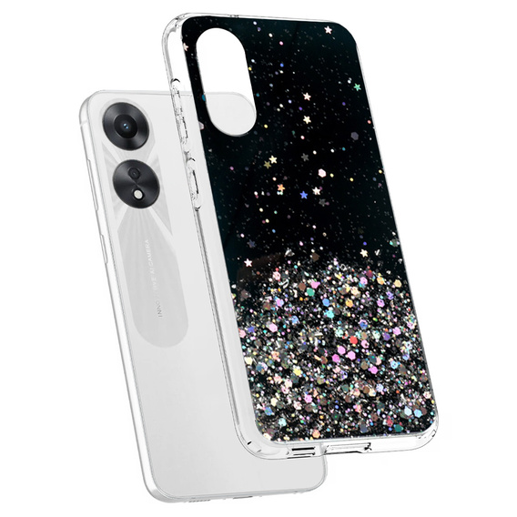 Pouzdro pro Oppo A78 5G, Glittery, černé