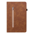 Pouzdro pro Lenovo Tab P11 Pro Gen 2, Wallet Pen Slot, hnědé
