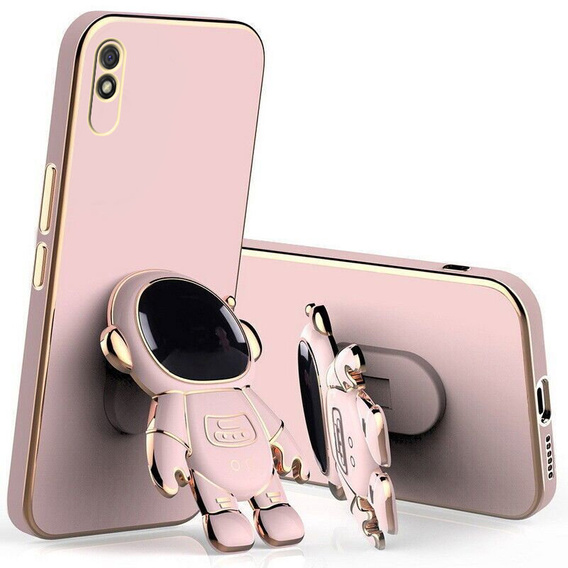 Pouzdro pro Xiaomi Redmi 9A, Astronaut, růžové rose gold