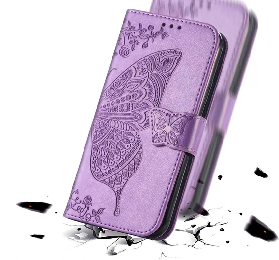 Klopové pouzdro pro Realme 12 Pro 5G / 12 Pro+ 5G, Butterfly, fialové