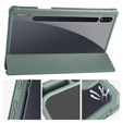 Pouzdro pro Samsung Galaxy Tab S7 Plus / Tab S7 FE, Smartcase Hybrid, se slotem na stylus, zelené